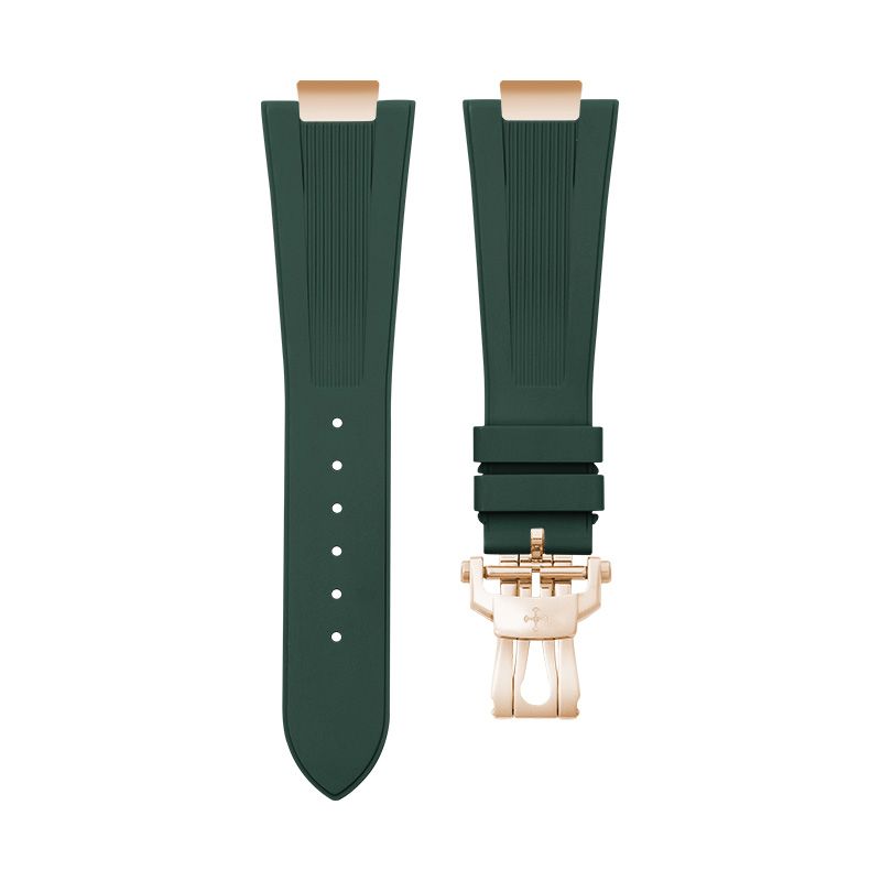 Dây Cao Su Màu Xanh Quân Đội Cho Patek Philippe 5711/1R Dây kim loại vàng hồng (Endlink + Khóa) 1 Dây Cao Su Màu Xanh Quân Đội Cho Patek Philippe 5711/1R Dây kim loại vàng hồng (Endlink + Khóa)