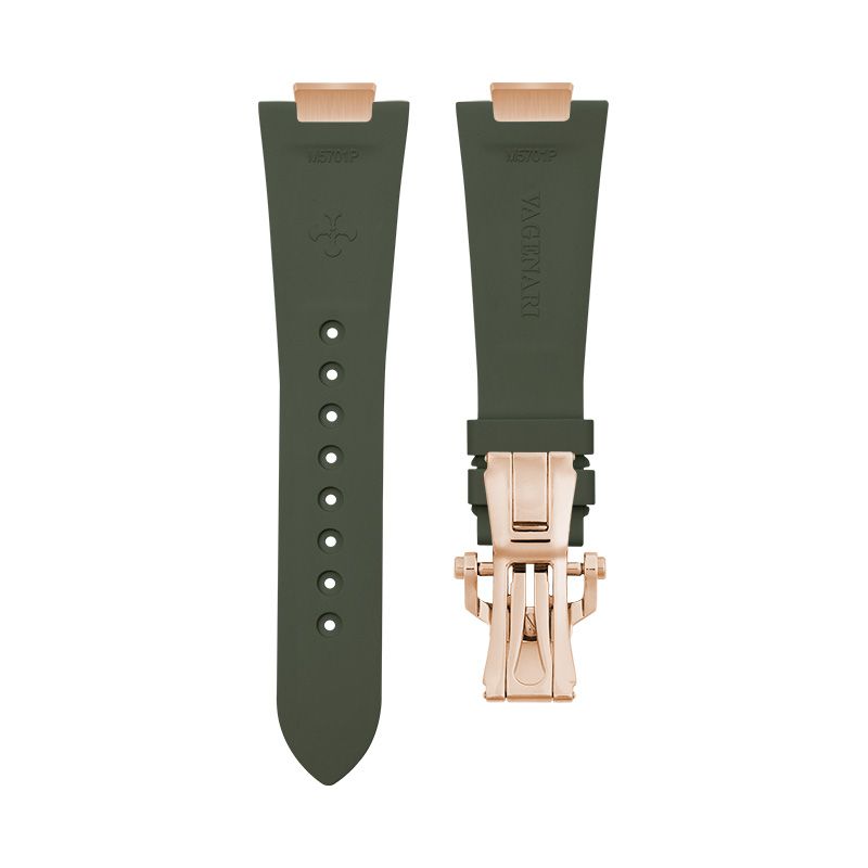Dây Cao Su Màu Xanh Olive Cho Patek Philippe 5711/1R Dây kim loại vàng hồng (Endlink + Khóa) 2 Dây Cao Su Màu Xanh Olive Cho Patek Philippe 5711/1R Dây kim loại vàng hồng (Endlink + Khóa) - Ảnh 2