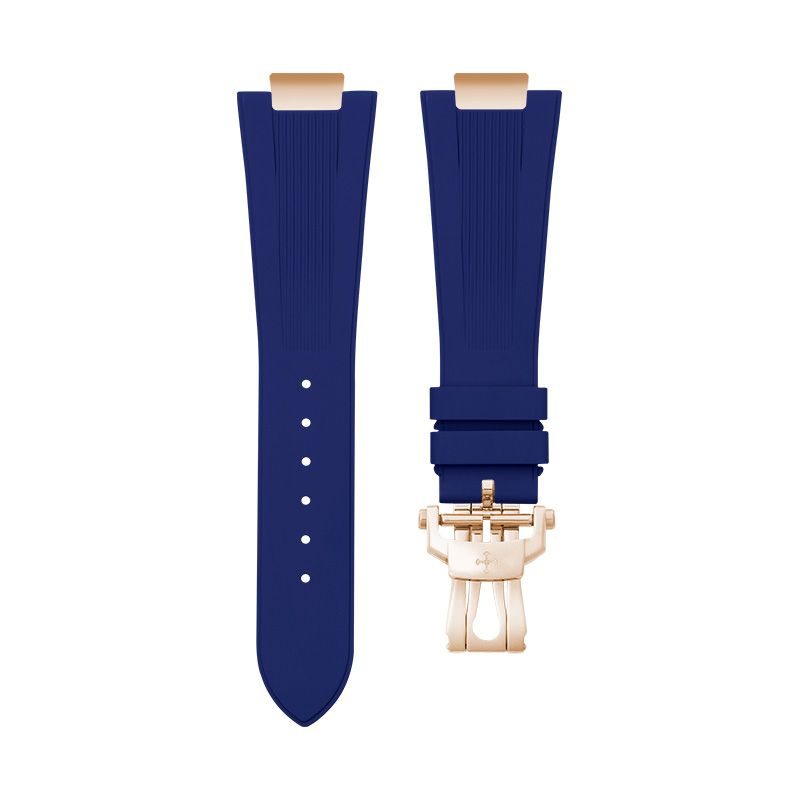 Dây Cao Su Màu Xanh Dương Đậm Cho Patek Philippe 5711/1R Dây kim loại vàng hồng (Endlink + Khóa) 1 Dây Cao Su Màu Xanh Dương Đậm Cho Patek Philippe 5711/1R Dây kim loại vàng hồng (Endlink + Khóa)