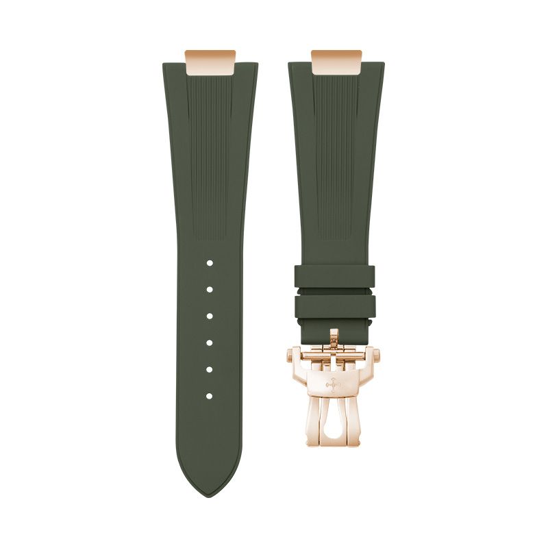 Dây Cao Su Màu Xanh Olive Cho Patek Philippe 5711/1R Dây kim loại vàng hồng (Endlink + Khóa) 1 Dây Cao Su Màu Xanh Olive Cho Patek Philippe 5711/1R Dây kim loại vàng hồng (Endlink + Khóa)