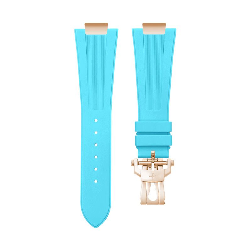 Dây Cao Su Màu Xanh Đá Cho Patek Philippe 5711/1R Dây kim loại vàng hồng (Endlink + Khóa) 1 Dây Cao Su Màu Xanh Đá Cho Patek Philippe 5711/1R Dây kim loại vàng hồng (Endlink + Khóa)