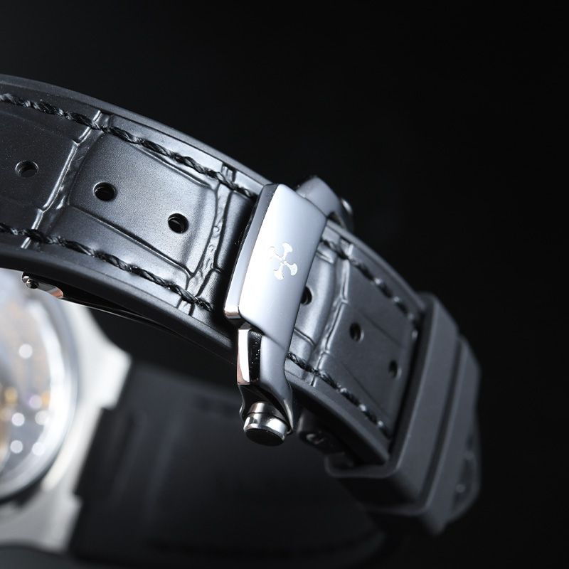 Dây Cao Su Dập Vân Cá Sấu Màu Đen Cho Patek Philippe 5711 Mẫu dây kim loại (Endlink +Khóa) 3 Dây Cao Su Dập Vân Cá Sấu Màu Đen Cho Patek Philippe 5711 Mẫu dây kim loại (Endlink +Khóa) - Ảnh 3