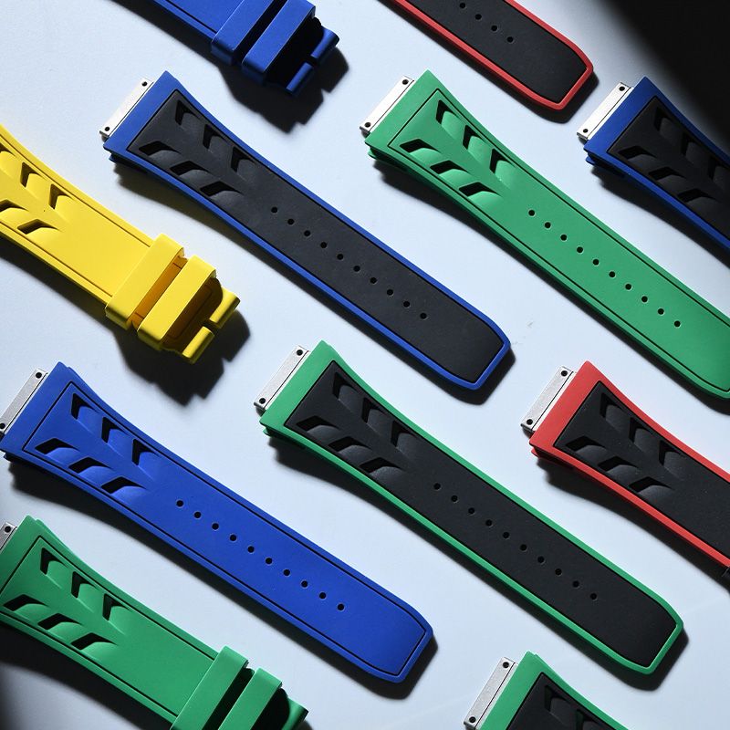 Dây Cao Su Màu Đen nền Xanh Dương Cho Richard Mille RM067-02 6 Dây Cao Su Màu Đen nền Xanh Dương Cho Richard Mille RM067-02 - Ảnh 6